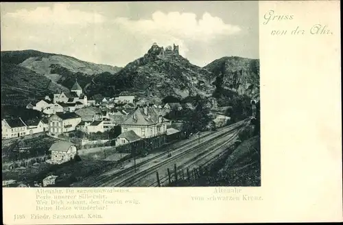 Ak Altenahr im Ahrtal, Blick vom schwarzen Kreuz, Burg