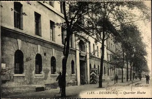 Ak Duisburg im Ruhrgebiet, Quartier Hoche, Außenansicht, Eingang, Wache