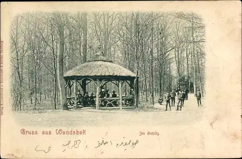 Ak Hamburg Wandsbek, Im Gehölz, Pavillon, Wald