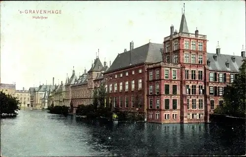 Ak 's Gravenhage Den Haag Südholland, Hofvijver, Wasserseite, Gebäude