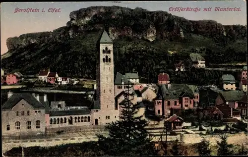 Ak Gerolstein in der Eifel, Erlöserkirche mit Munterley