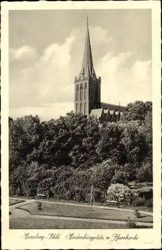 Ak Heinsberg im Rheinland, Hindenburgplatz mit Pfarrkirche
