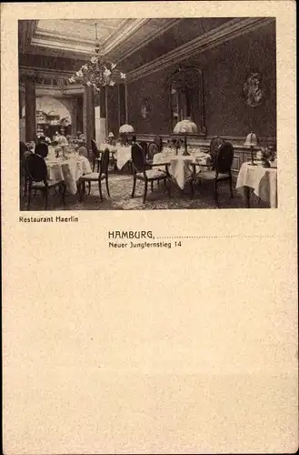 Ak Hamburg Mitte Neustadt, Jungfernstieg, Hotel Vier Jahreszeiten, Restaurant Haerlin, Alsterbassin