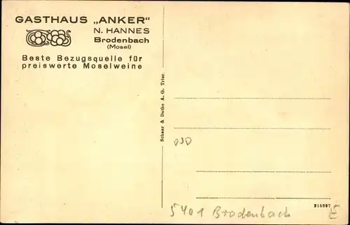 Landkarten Ak Brodenbach an der Mosel, Sehenswürdigkeiten von Trier bis Koblenz