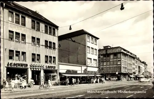 Ak Mönchengladbach, Hindenburgstraße, Geschäfte
