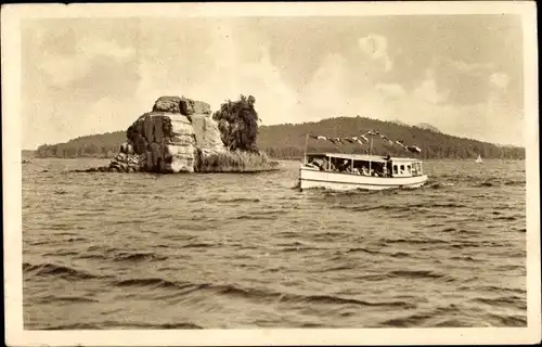 Ak Staré Splavy Thammühl Doksy Hirschberg am See Region Reichenberg, Dampferpartie