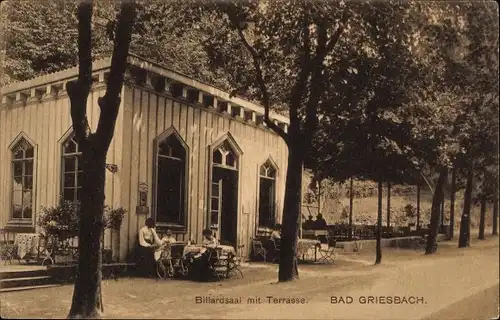 Ak Bad Griesbach im Schwarzwald, Billardsaal mit Terrasse