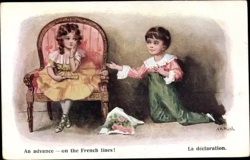 Künstler Ak Nash, An advance, on the French lines, la declaration