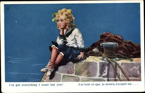 Künstler Ak Nash, I've got everything I want but you, Mädchen auf der Mole
