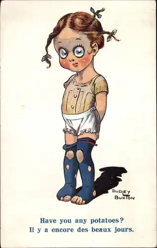 Künstler Ak Buxton, Dudley, Have you any potatoes, Mädchen in Lumpen