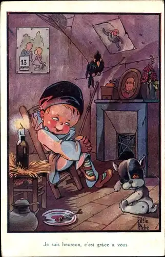 Künstler Ak Little Pitche, Le Culte de l'Amie, Je suis heureux, Pierrot