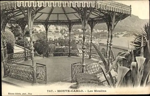 Ak Monte Carlo Monaco, Les Moulins, Die Mühlen, Pavillon