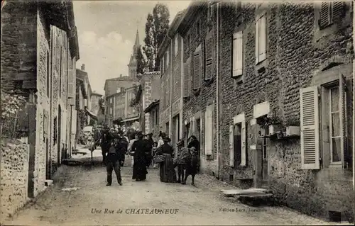 Ak Chateauneuf Drome, Une Rue