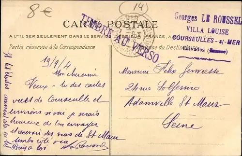 Ak Bernières sur Mer Calvados, La basse rive