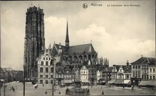 Ak Mechelen Mecheln Malines Flandern Antwerpen, La Cathedrale Saint Rombaut, Kathedrale