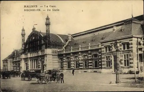 Ak Mechelen Mecheln Malines Flandern Antwerpen, La Gare
