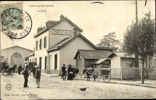 Ak Pont Sainte Maxence Oise, La Gare