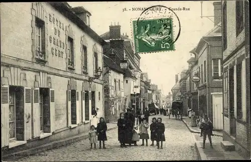 Ak Nonancourt Eure, Grande Rue, Hotel du Grand Cerf
