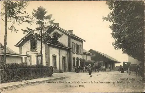 Ak Fère Champenoise Marne, La Gare