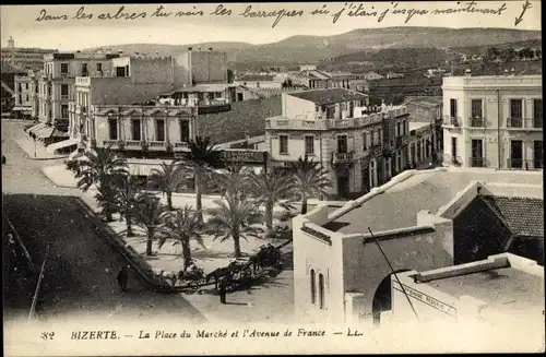 Ak Bizerte Tunesien, La Place du Marché et l'Avenue de France