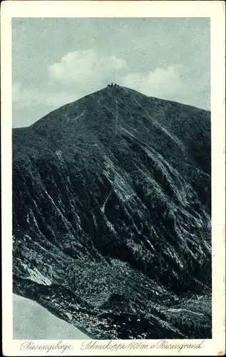 Ak Pec pod Sněžkou Petzer Riesengebirge Reg Königgratz, Riesengrund, Obří důl, Schneekoppe