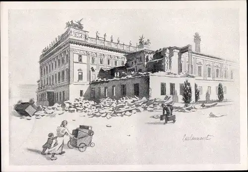 Künstler Ak Griessler, Wien 1 Innere Stadt, Kriegszerstörung 1. WK