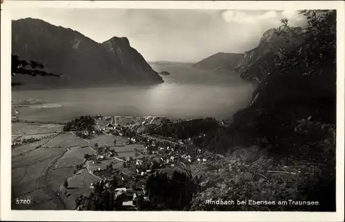 Ak Rindbach bei Ebensee am Traunsee in Oberösterreich, Ort mit Umgebung