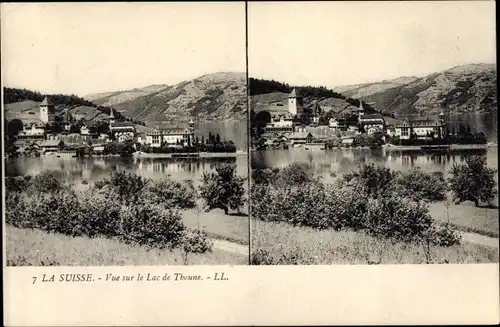 Stereo Ak Thoune Thun Kanton Bern Schweiz, Vue sur le Lac