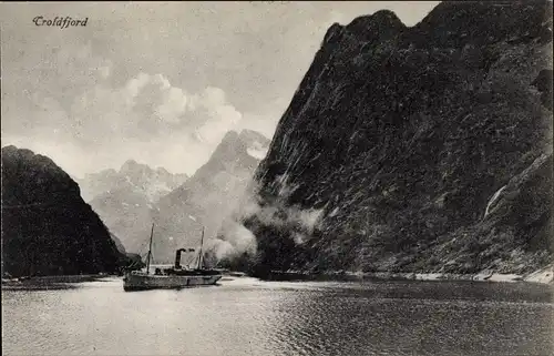 Ak Norwegen, Trolafjord, Dampfer