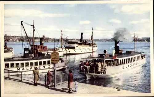 Ak Stockholm Schweden, Färjtrafik pa Stockholms ström