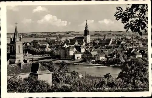 Ak Krosno Odrzańskie Crossen Oder Ostbrandenburg, Blick von Wilhelmshöhe