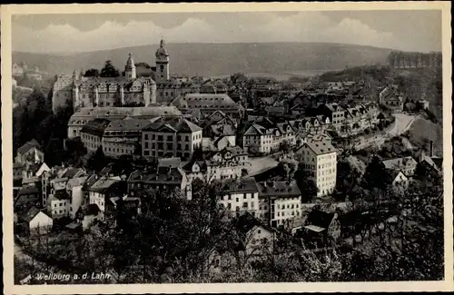 Ak Weilburg im Lahntal, Luftbild vom Ort