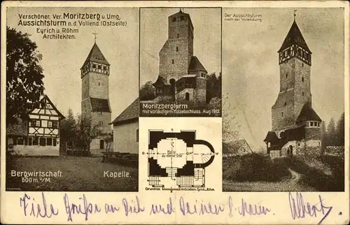 Ak Röthenbach an der Pegnitz in Mittelfranken, Moritzberg, Aussichtsturm, Bergwirtschaft, Kapelle