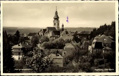 Ak Hartberg Steiermark, Blick auf den Ort, Kirchturm