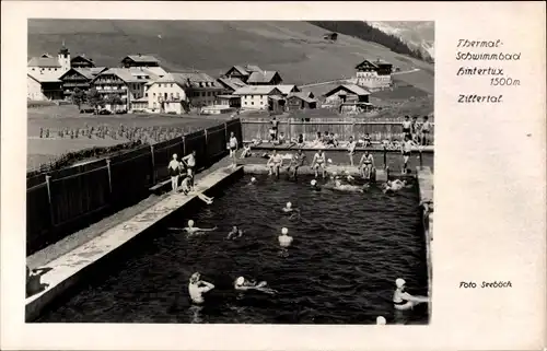 Ak Hintertux Tux in Tirol, Thermalschwimmbad, Freibad