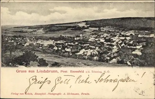 Ak Enzesfeld Lindabrunn in Niederösterreich, Panorama vom Ort