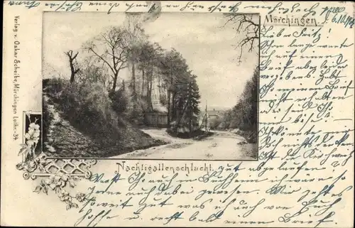 Ak Morhange Mörchingen Lothringen Moselle, Nachtigallenschlucht