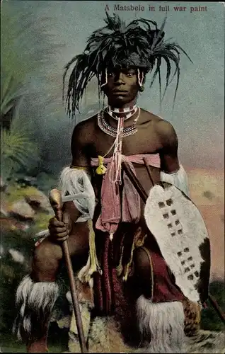 Ak Afrika, A Matabele in full war paint