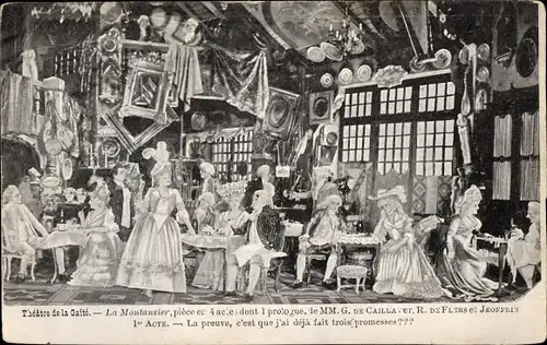 Ak Theaterszene, Theatre de la Gaite, La Montansier, Gaillavet, 1er Acte, la preuve