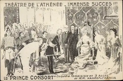 Ak Théâtre de l'Athénée, Le Prince Consort, Comédie Fantaisiste, Xanrof, Chancel, Theaterszene