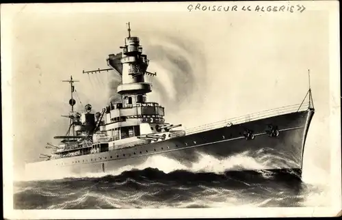 Ak Französisches Kriegsschiff, Le Croiseur Algerie