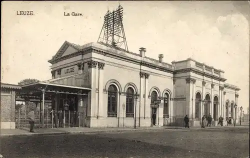 Ak Leuze en Hainaut Wallonien Hennegau, La Gare, Bahnhof