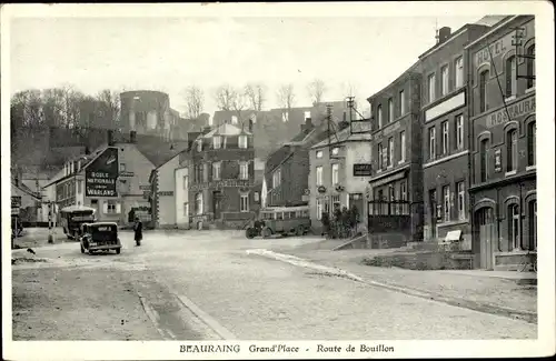 Ak Beauraing Wallonien Namur, Grande Place, Route de Bouillon