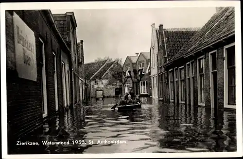 Ak Zierikzee Zeeland, Watersnood 1953, St. Anthonisdam