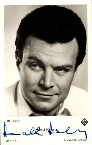 Ak Schauspieler Harald Holberg, Portrait, Ufa Film, Autogramm