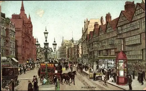 Ak Holborn Camden London England, Straßenpartie