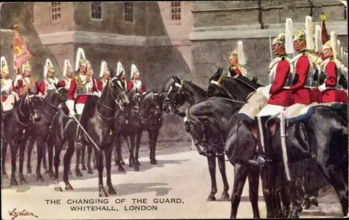 Künstler Ak Whitehall London City, The Changing of the Guards