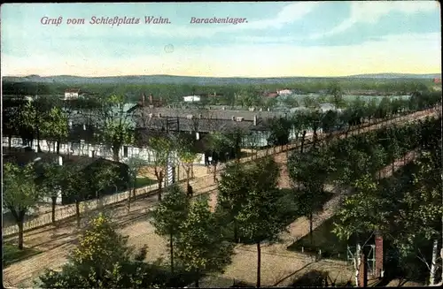 Ak Wahn Köln, Schießplatz, Barackenlager