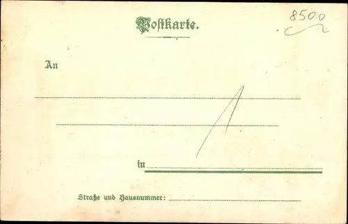 Litho Nürnberg in Mittelfranken Bayern, Stadtansicht, Kirche, Ritter zu Pferd mit Wappen u. Lanze