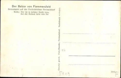 Ak Freirachdorf im Westerwald, Der Balzar von Flammersfeld mit Getreuen, Heimatspiel Freilichtbühne